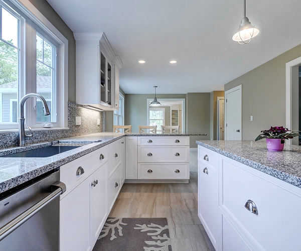 Cabinetry by SM Hall - Beach Style Kitchen and Bath - Transitional, Craftsmen, white Shaker, Custom Built-in, Bead-board, Beach Themed Bath