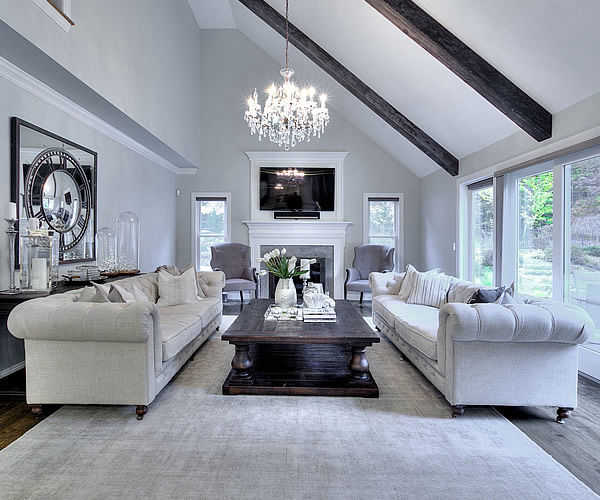 Cabinetry by SM Hall - Traditional Style Kitchen and Bath -Traditional Style, Transitional Style, White Cabinets, Glamorous, curved mullions, custom mosaic tile backsplash, custom hidden storage cabinets